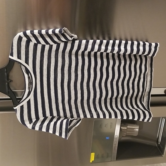 💕MICHAEL STARS💕 Short Sleeve Striped T-Shirt ~ Black & White Stripes Small - Picture 1 of 6